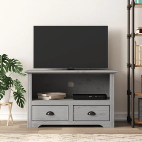 Mobile tv 2 cassetti bodo 91x43x56cm legno massello pino grigio