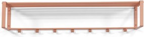 Attaccapanni da parete color salmone in metallo con scaffale 100 cm Rex – Spinder Design