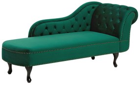Chaise longue destra in velluto verde NIMES Beliani