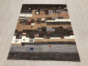 Loribaft Tappeto 190x150 Grigio (Iran) Annodato A Mano