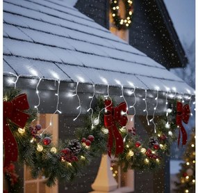 Brilagi - Catena luminosa natalizia LED per esterni 400 LED/8 funzioni 23 m IP44 bianco freddo