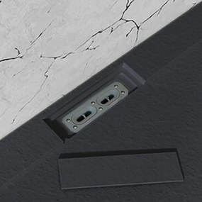 Piatto doccia SANYCCES in resina SIENA nero L 70 x L 120 x H 3 cm opaco effetto ardesia