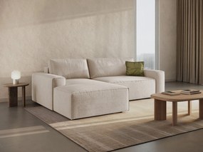 Divano letto angolare Jodie con contenitore in Bouclé Baloo – L246 cm