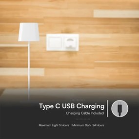 LED Lampada da tavolo magnetica solare LED/5W/5V 3000-6000K 3600 mAh IP65 bianco