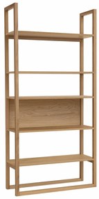 Libreria color naturale con trama in rovere 90x185 cm Newest - Woodman