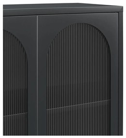 Vetrina in metallo nero 80x186x40 cm Luna - Støraa