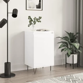 Credenza Bianco Lucido 40x35x70 Cm İn Legno Multistrato /