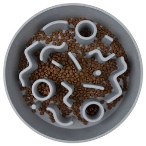 DISTRICT70 Ciotola Anti-Ingozzamento per Cani Bambù 28 cm Blu Ghiaccio
