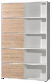 Libreria bianca in rovere 120x196 cm Slide - Germania