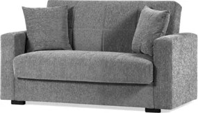 Divano Contenitore 2 Posti 155x80x87 Cm In Tessuto Grigio Nora Lumos