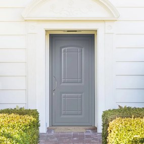 Portoncino d'ingresso Classic3 L 90 x H 210 cm in alluminio grigio, apertura spingere a destra