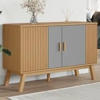 Credenza OLDEN Grigia e Marrone 114x43x73,5 cm Massello di Pinocod mxl 90616