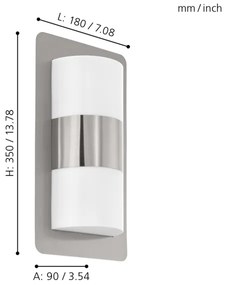Eglo 98085 - Lampada da esterno CISTIERNA 2xE27/10W/230V IP44 cromo opaco