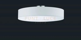 Hotel plafoniera tonda 5 luci diffusore tessuto bianco e metacrilat...