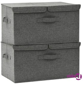 vidaXL Scatole Portaoggetti 2pz in Tessuto 50x30x25 cm Antracite