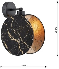 Applique MOTIF 1xE27/15W/230V nero/oro