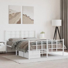 Giroletto con testiera e pediera metallo bianco 135x190 cm
