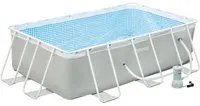 Piscina Fuori Terra Rettangolare 340x215x80 cm Telaio in Acciaio Grigia