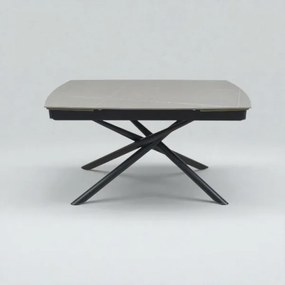 Tavolo allungabile 140-200x90 cm top marmo grigio gambe nere - VERAL