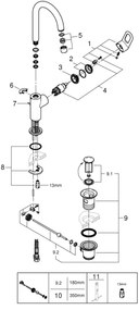 GROHE 23763000 - Miscelatore lavabo BAULOOP, misura L, cromo lucido