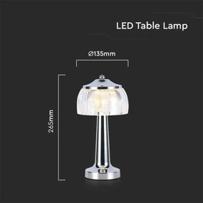 Lampada da tavolo LED dimmerabile LED/1W/5V 3000-6000K 1800 mAh cromo