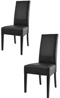 Set 2 sedie Luisa Tommychairs in faggio nero, seduta e schienale imbottiti e rivestiti in pelle artificiale