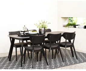 Sedia da pranzo in rovere nero con seduta grigio scuro Cato - Rowico