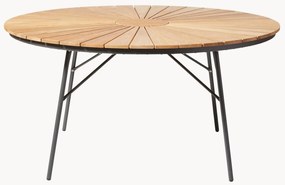 Tavolo da giardino rotondo con piano in legno di teak Ellen, varie misure