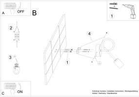 Sollux SL.1430 - Applique LOOP 1xE27/15W/230V bianco