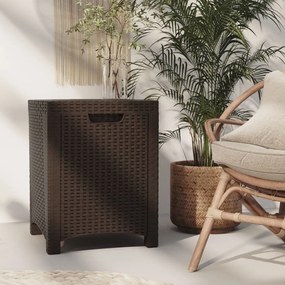 Baule Da Giardino 39x39x46 Cm İn Rattan Pp Marrone /