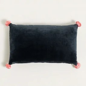 Cuscino rettangolare in velluto (50x30 cm) Dori Nero - Sklum