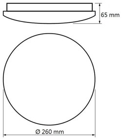 Plafoniera LED 12W IP20 ø260x65mm da soffitto e parete