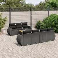 Set Divani da Giardino con Cuscini 8 pz Nero in Polyrattancod mxl 90439