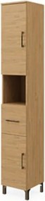 Colonna Bagno Rubino H.194 Cm 2 Ante+1 Cassetto Rovere Naturale