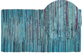 Tappeto azzurro in cotone 80 x 150 cm MERSIN Beliani