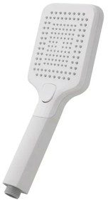 Doccetta quadrata 26,6 cm con tre tipi di getto bianco opaco in ABS Hidra