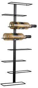Portabottiglie in metallo nero da parete numero di bottiglie 8 Float - PT LIVING