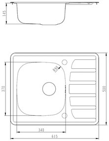 ALVEUS SETA265 - Lavello da cucina ZOOM + miscelatore da cucina RIVIERA 14,8 cm satinato/cromato