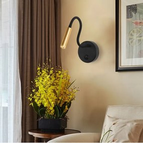 Brilagi - LED Lampada flessibile da muro MAYA LED/3W/230V 4000K nero/oro