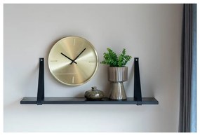 Scaffale in legno nero con maniglie in pelle , 80 x 20 cm Forno - House Nordic