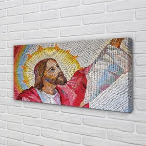 Quadro su tela Mosaico Gesù 100x50 cm