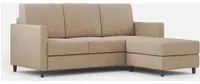 Divano 3 Posti con Pouf 198x155x85 cm Karay in Tessuto Beige