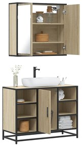 Set Mobili Da Bagno 2 Pz Rovere Sonoma İn Legno Multistrato /
