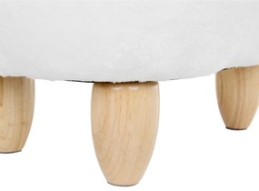 Pouf in tessuto bianco BEAR Beliani