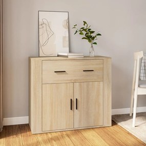 Credenza rovere sonoma 80x33x70 cm in legno multistrato