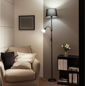 Brilagi - Lampada da terra CERIA 2 in 1 1xE27/100W/230V + 1xE14/25W nera