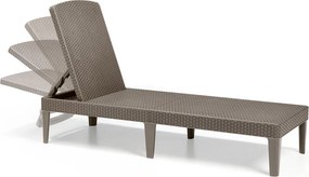 Lettino Prendisole da Giardino 187,5x58x29 cm in Resina Keter Jaipur Cappuccino...