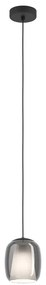 Lampadario Glamour CIAMPINO nero paralume grigio E27 Ø15cm EGLO