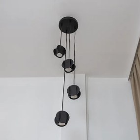 Lampadario a sospensione con cavo GAMBIT 4xGU10/10W/230V nero
