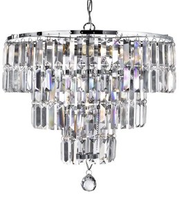 Empire 5lt pendant - metallo cromato e cristallo trasparente